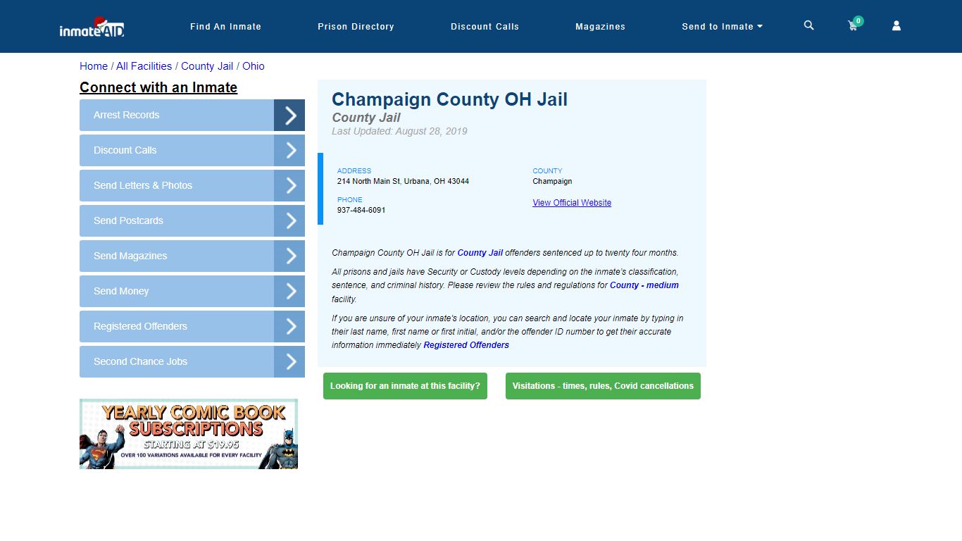 Champaign County OH Jail - Inmate Locator - Urbana, OH